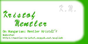 kristof mentler business card